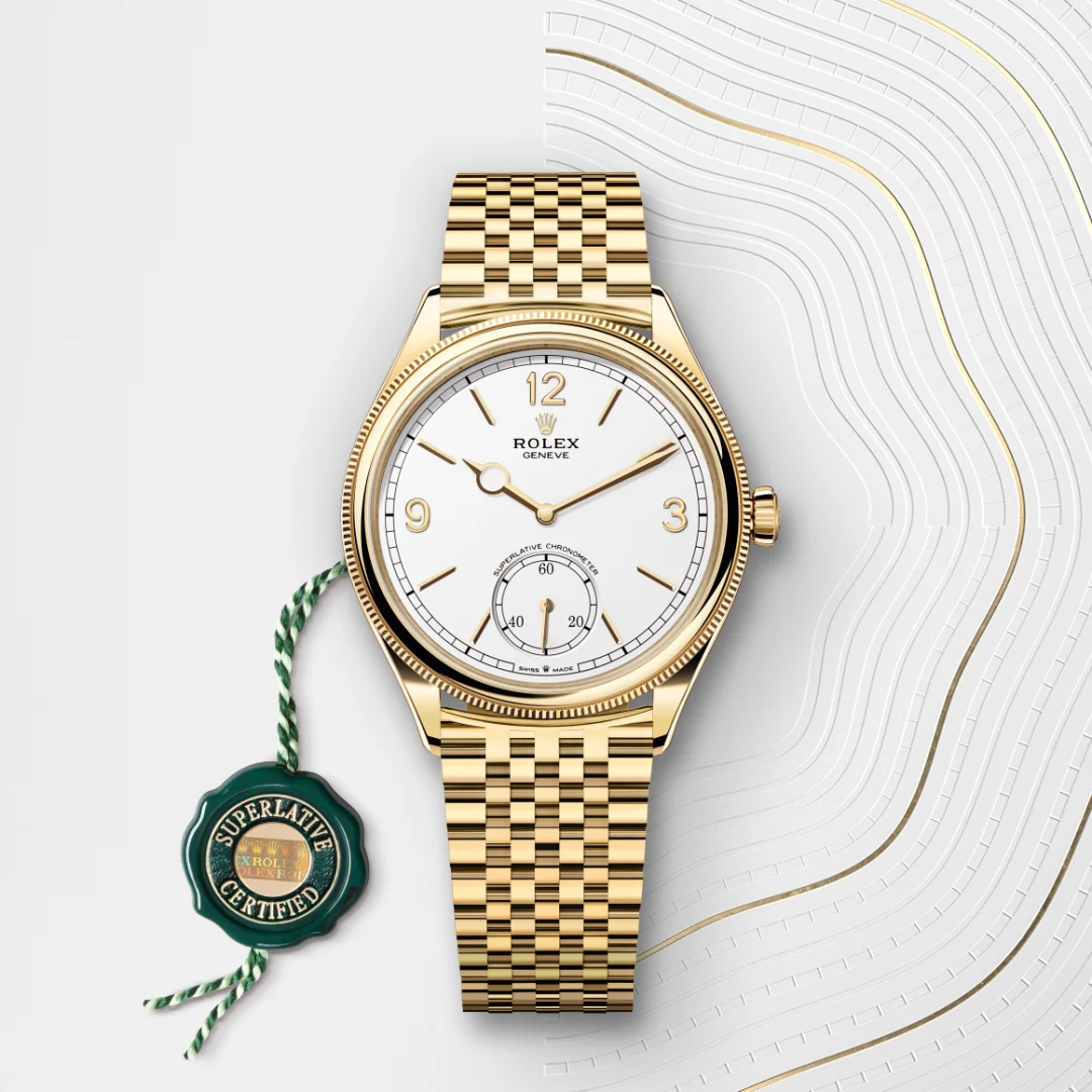 Rolex 1908 18 ct yellow gold, 39 mm, polished finish Rolex 1908 18 ct yellow gold, 39 mm, polished finish