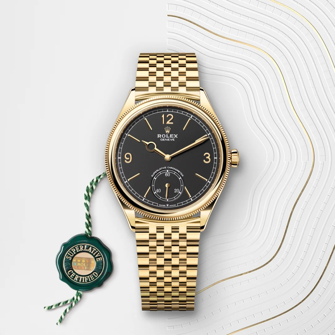 Rolex 1908 18 ct yellow gold, 39 mm, polished finish Rolex 1908 18 ct yellow gold, 39 mm, polished finish