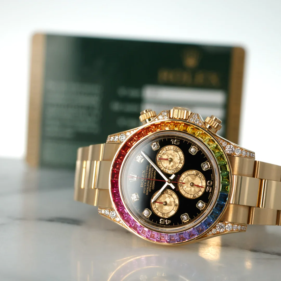 Rolex Yellow Gold Dyatona Rainbow Watch Rolex Yellow Gold Dyatona Rainbow Watch