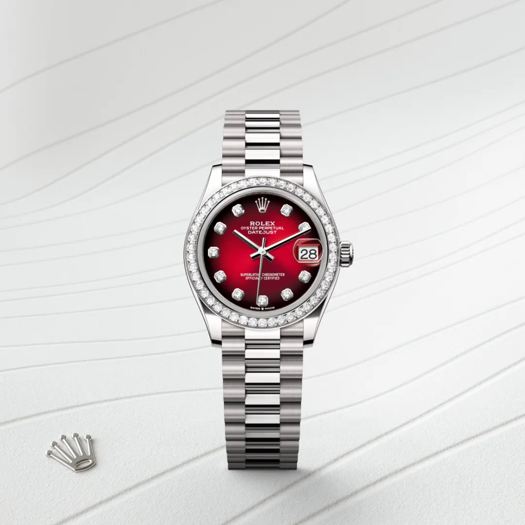 Rolex Datejust 31,31 mm, Oyster, white gold and diamonds