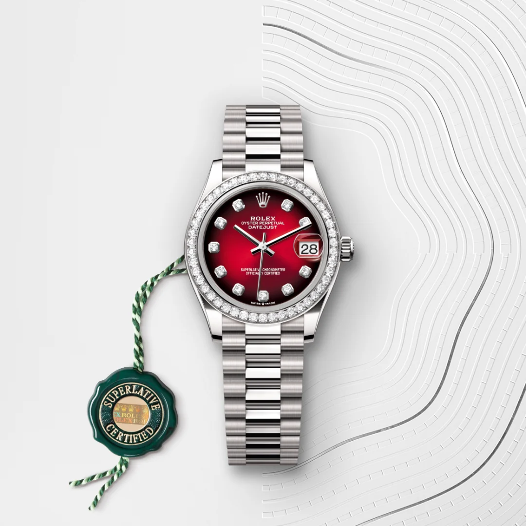 Rolex Datejust 31,31 mm, Oyster, white gold and diamonds
