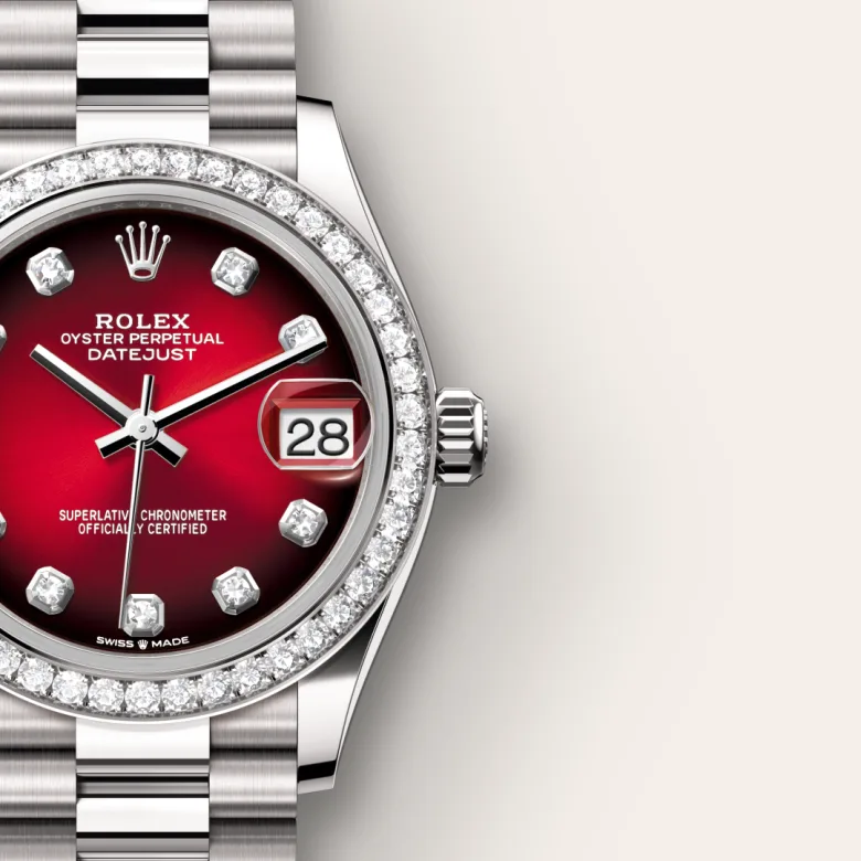 Rolex Datejust 31,31 mm, Oyster, white gold and diamonds